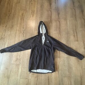 The North Face Black Hooded Shell Jacket with White Lining